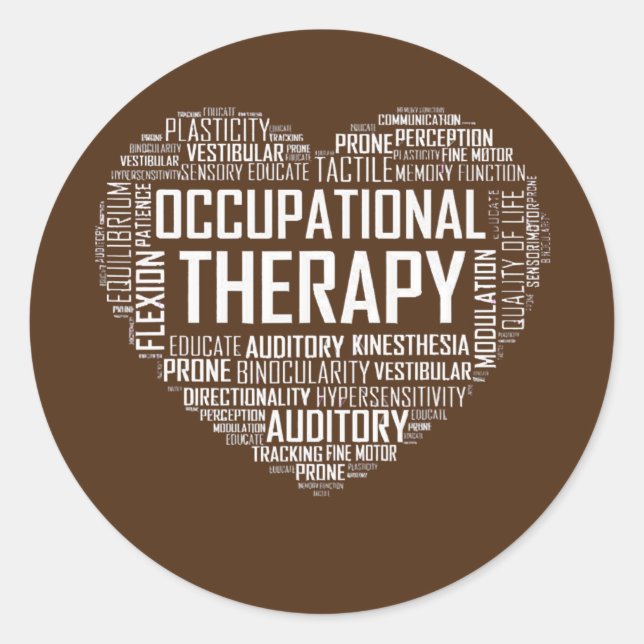 OT Occupational Therapy Heart Occupational Runder Aufkleber (Vorderseite)