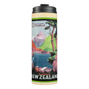 Otago New Zealand Vintage Travel Poster Thermosbecher