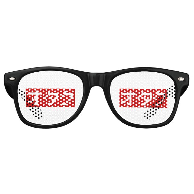 OTAKU 8 Bit Pixel Japanisch Katakana BLOCK Sonnenbrille (Vorderseite)