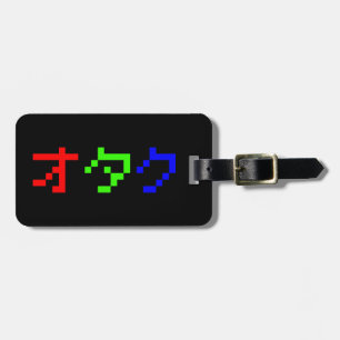 OTAKU 8 Bit Pixel Japanisch Katakana Gepäckanhänger