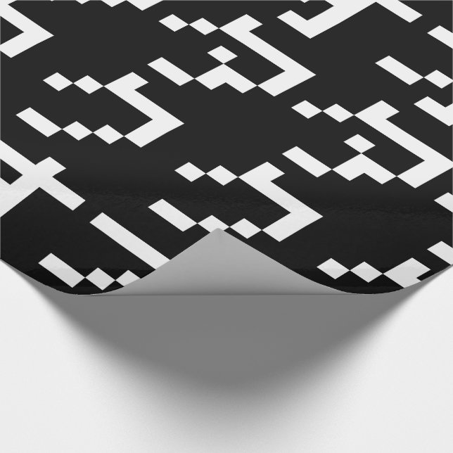 OTAKU 8 Bit Pixel Japanisch Katakana Vertikal Geschenkpapier (Ecke)