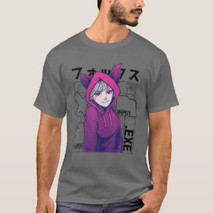 Otaku 90er Niedliche Anime Girl with Fox Oars Japa T-Shirt
