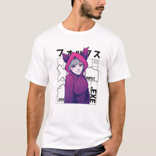 Otaku 90er Niedliche Anime Girl with Fox Oars Japa T-Shirt