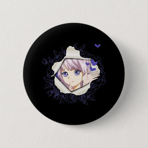 Otaku Anime Girl Kawaii Hearts Liebe Niedlich Mang Button