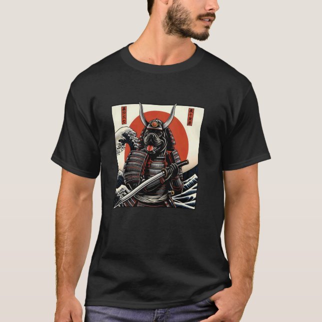 Otaku Cane Corso Hund Samurai T-Shirt (Vorderseite)