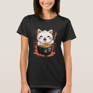 Otaku-Katze isst japanische Ramen-Nudeln 1 T-Shirt