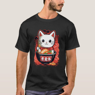 Otaku-Katze isst japanische Ramen-Nudeln 2 T-Shirt