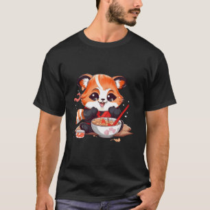 Otaku Kawaii Anime Red Panda essen Japanisch Ramen T-Shirt