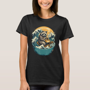 Otaku Raccoon Eat Japanisch Food Ramen Noodles 6 T-Shirt