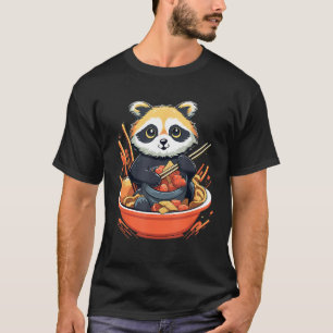 Otaku Raccoon essen japanisches Lebensmittel Ramen T-Shirt