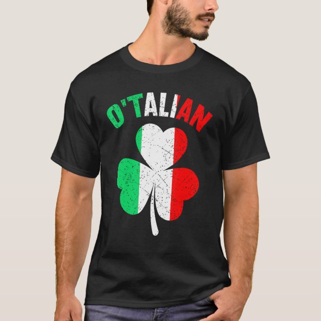 O'talian Funny Italian Irish Relationship St Patri T-Shirt (Vorderseite)