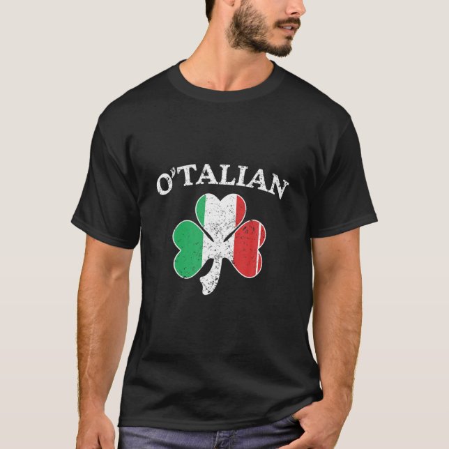 O'talian Italian Irish Kleeblatt St Patricks Day M T-Shirt (Vorderseite)
