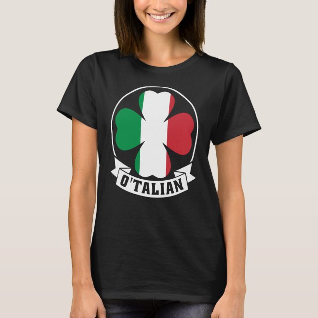 O'Talian Saint Patrick mit irischer und italienisc T-Shirt (Vorderseite)
