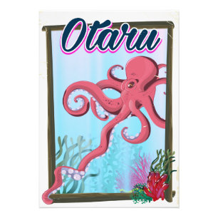 Otaru Japan Tintenfisch Reiseplakat Fotodruck