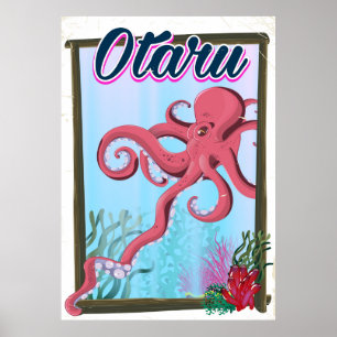 Otaru Japan Tintenfisch Reiseplakat Poster