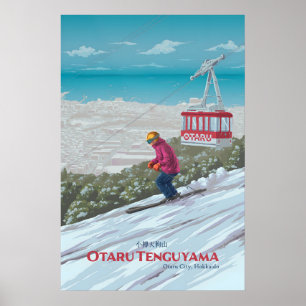 Otaru Tenguyama Japan Skigebiet Reiseplakat Poster