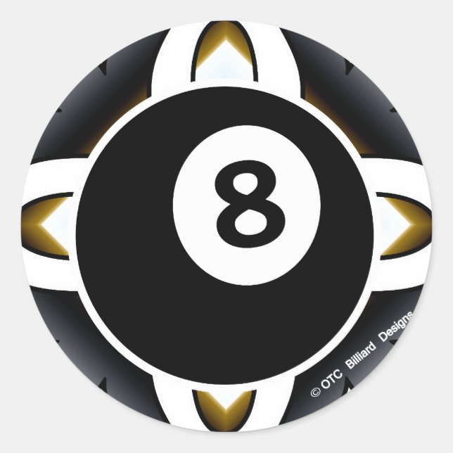 OTC Billiards 8 Ball Deko Runder Aufkleber (Vorderseite)