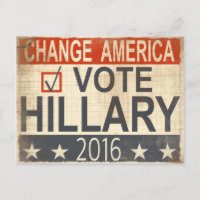 OTE Hillary Clinton 2016 Wahl Postkarte
