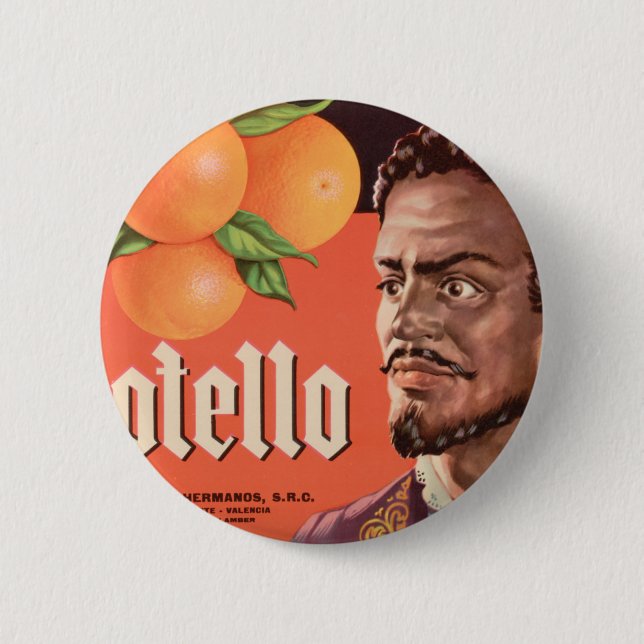 Otello Orange Etikett Button (Vorderseite)
