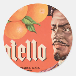 Otello Orange Etikett Runder Aufkleber