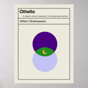 Othello Shakespeare Minimalistisch Abstrakt Poster