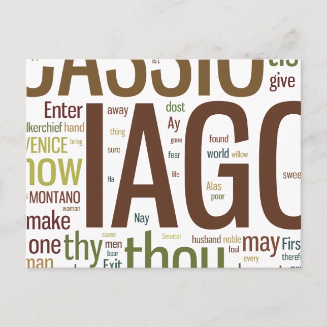 Othello Word Mosaic Postkarte (Vorderseite)