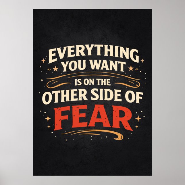 Other Side Of Fear - Success Motivational Poster (Vorne)