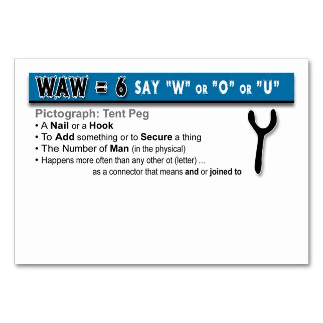 Otiot Flash Cards: 6 von 22 Tischnummer (Rückseite)