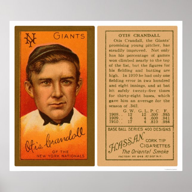 Otis Crandall Giants Baseball 1911 Poster (Vorne)