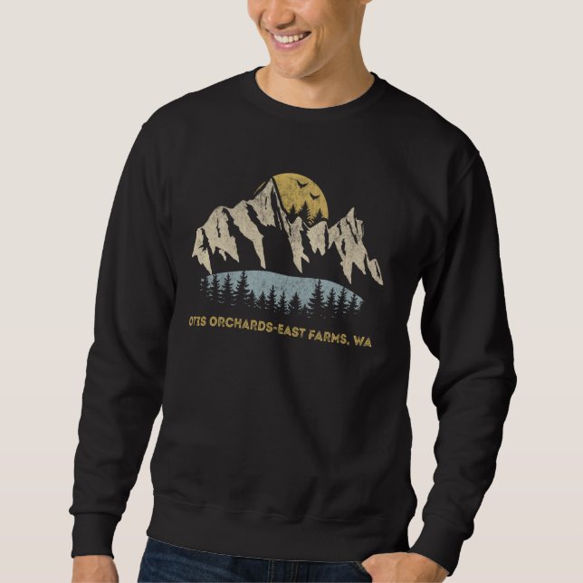 Otis Orchards-East Farms Washington Mountain Sunse Sweatshirt (Vorderseite)