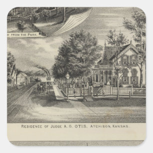 Otis-Preis-Landhaus, Kansas Quadratischer Aufkleber