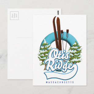 Otis Ridge Massachusetts Ski-Logo Postkarte