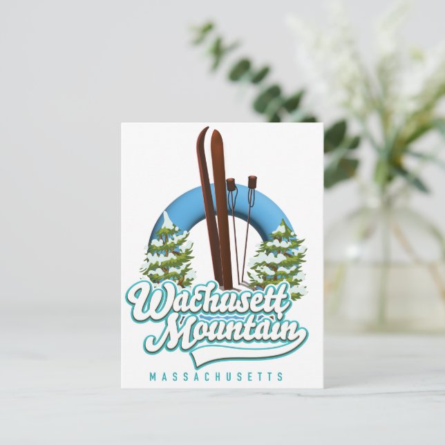 Otis Ridge Massachusetts Ski Logo Postkarte (Stehend Vorderseite)