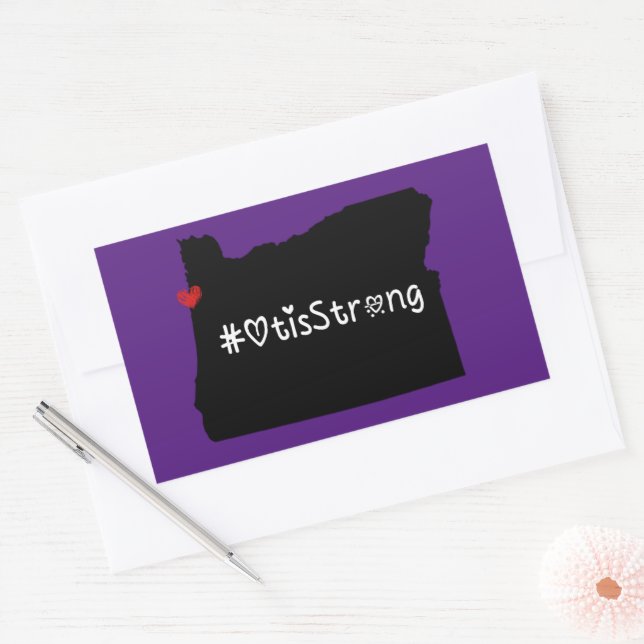 Otis Strong Heart Black Rechteckiger Aufkleber (Umschlag)