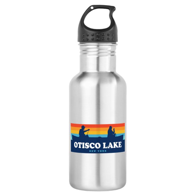 Otisco Lake New York Canoe Edelstahlflasche (Vorderseite)