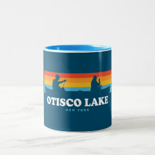 Otisco Lake New York Canoe Zweifarbige Tasse