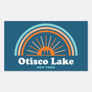 Otisco New York Rainbow Rechteckiger Aufkleber
