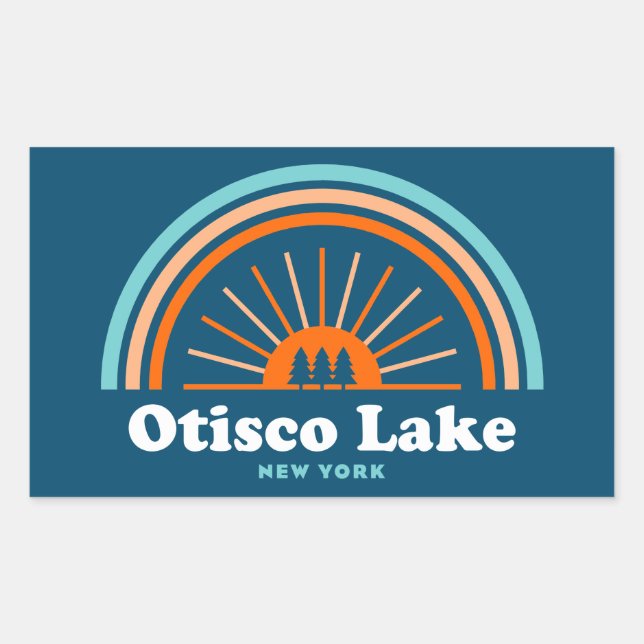Otisco New York Rainbow Rechteckiger Aufkleber (Vorderseite)
