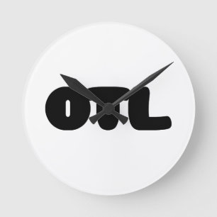 OTL Emoticon ~ Koreaner-Jargon Runde Wanduhr