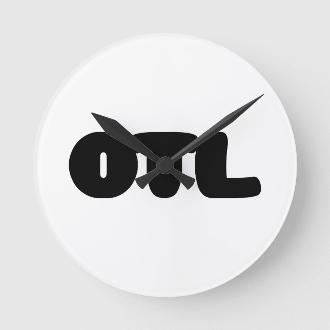 OTL Emoticon ~ Koreaner-Jargon Runde Wanduhr (Vorderseite)