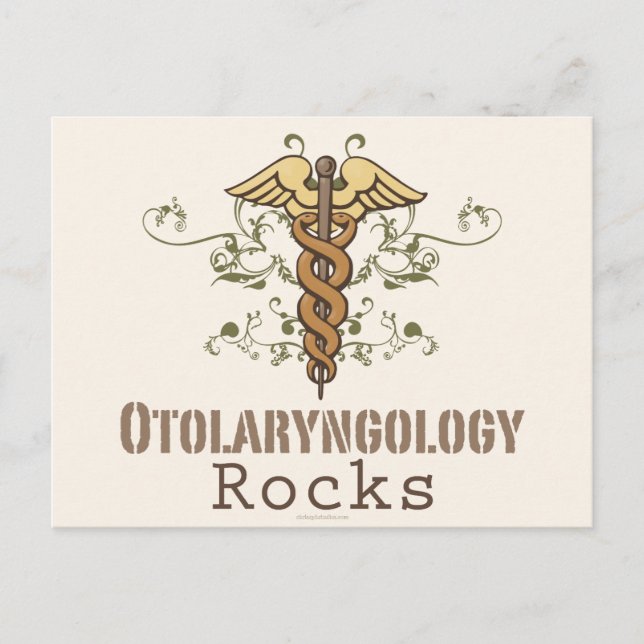 Otolaryngologie Rocks Caduceus Postcard Postkarte (Vorderseite)
