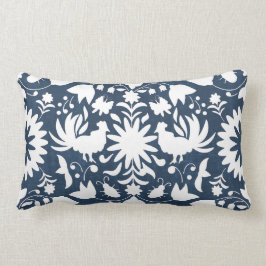 Otomi Druck, Marine-Blau u. Weiß Boho Wurfs-Kissen Lendenkissen
