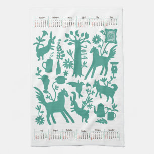 Otomi Geschirrtuch mit 2014 Japaner-Kalender 2