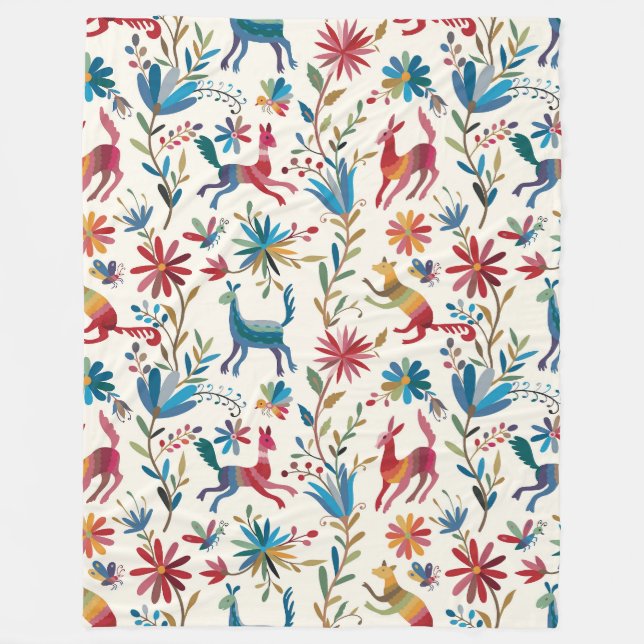 Otomi-Inspiriertes Design Fleecedecke (Vorderseite)