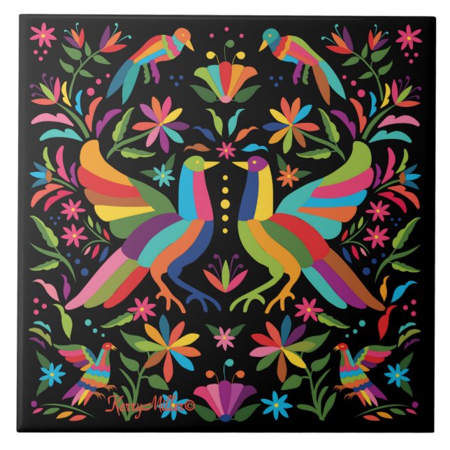 Otomi-Keramik Fliese (Vorderseite)