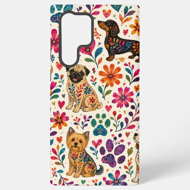 Otomi Kunst Hund  Samsung Galaxy Hülle (Rückseite)