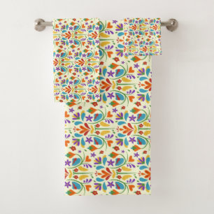 Otomi Mexican Summer Flower Pattern Gift cute Badhandtuch Set