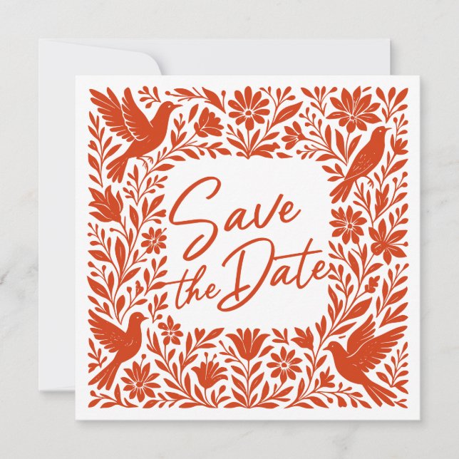 Otomí Tenango Talavera Save the Date Einladung (Vorderseite)