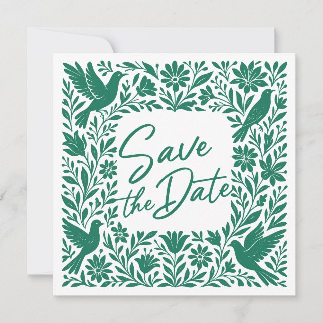 Otomí Tenango Talavera Save the Date Einladung (Vorderseite)