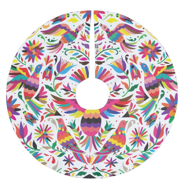 Otomi Tree Skirt Polyester Weihnachtsbaumdecke (Vorderseite)